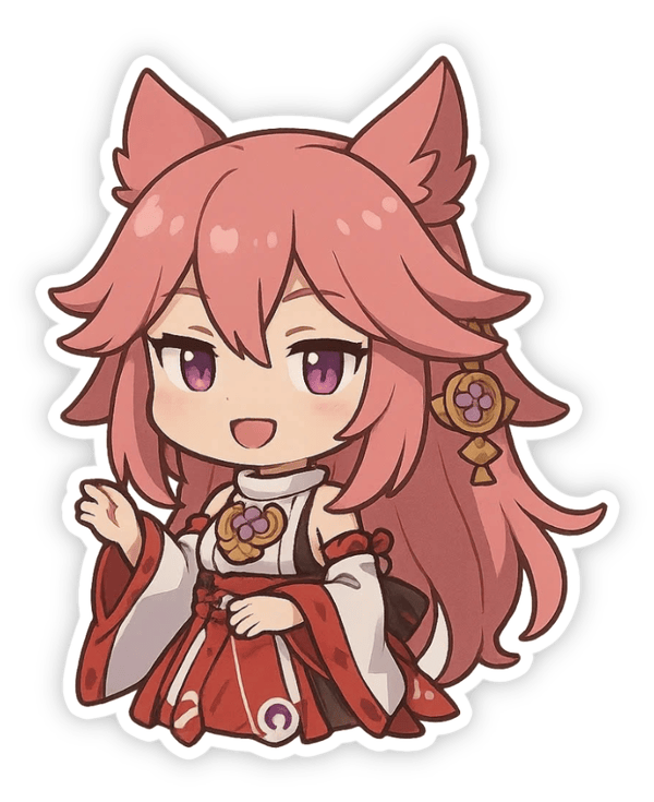 yae miko anime sticker