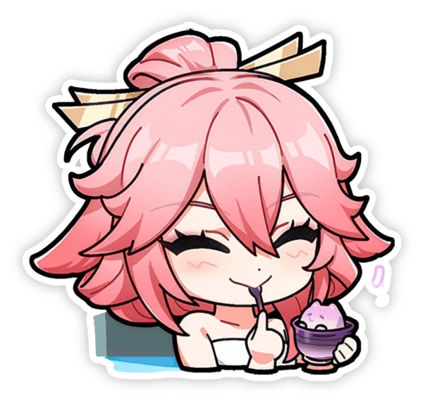 yae miko genshin impact sticker