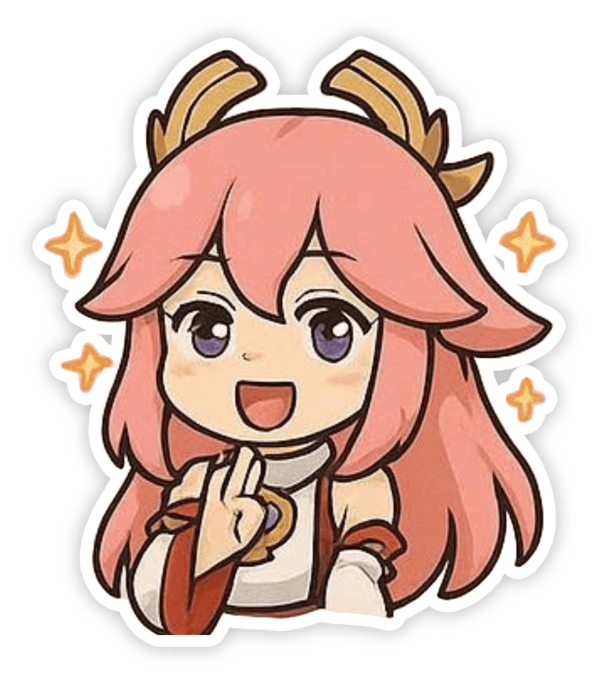 yae miko sticker 3d chibi