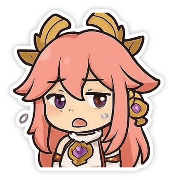 yae miko sticker 3d