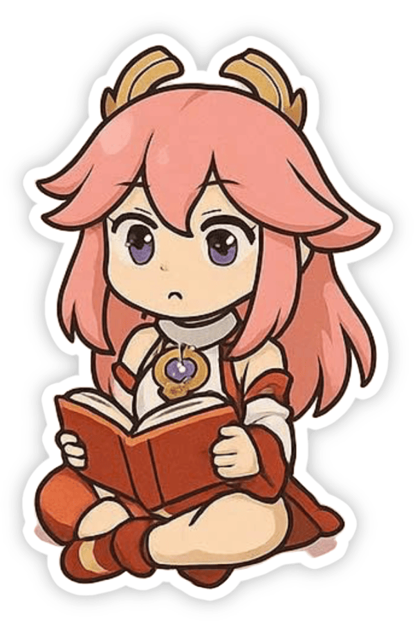 yae miko sticker cute chibi