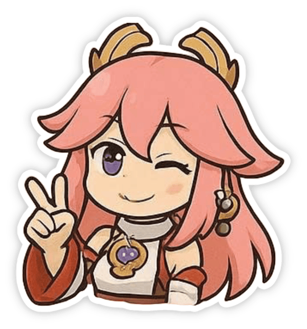 yae miko sticker hoạt hình