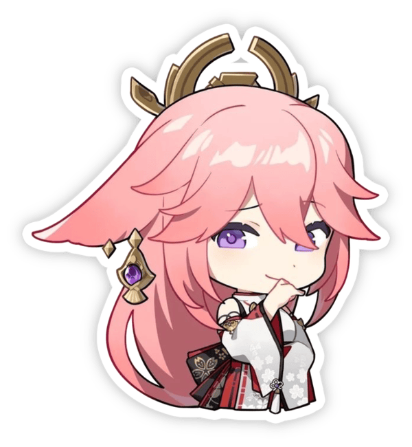 yae miko sticker meme
