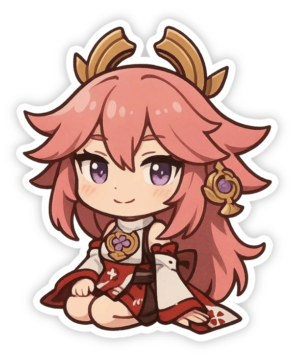 yae miko sticker trong suốt