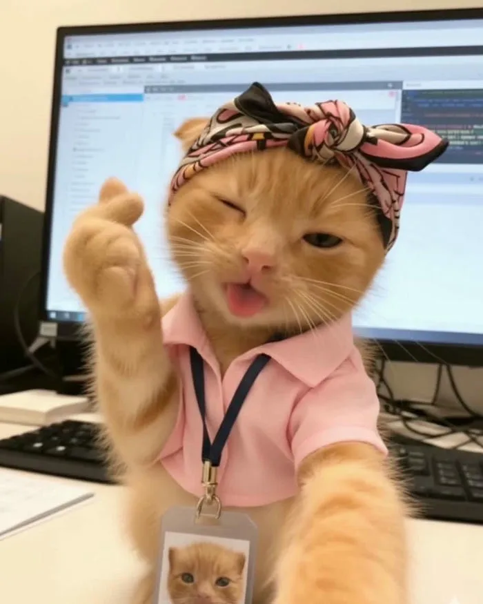 Ảnh meme cute mèo biểu cảm dễ thương tinh nghịch