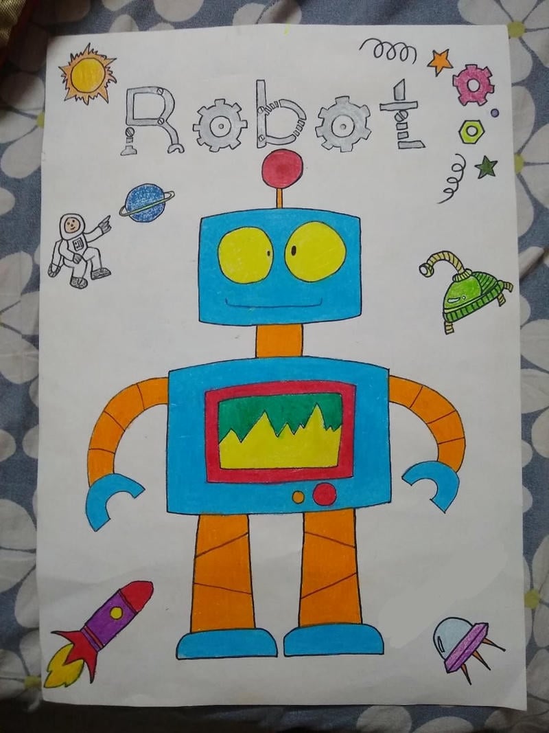 Ảnh vẽ robot phong cách hoạt hình