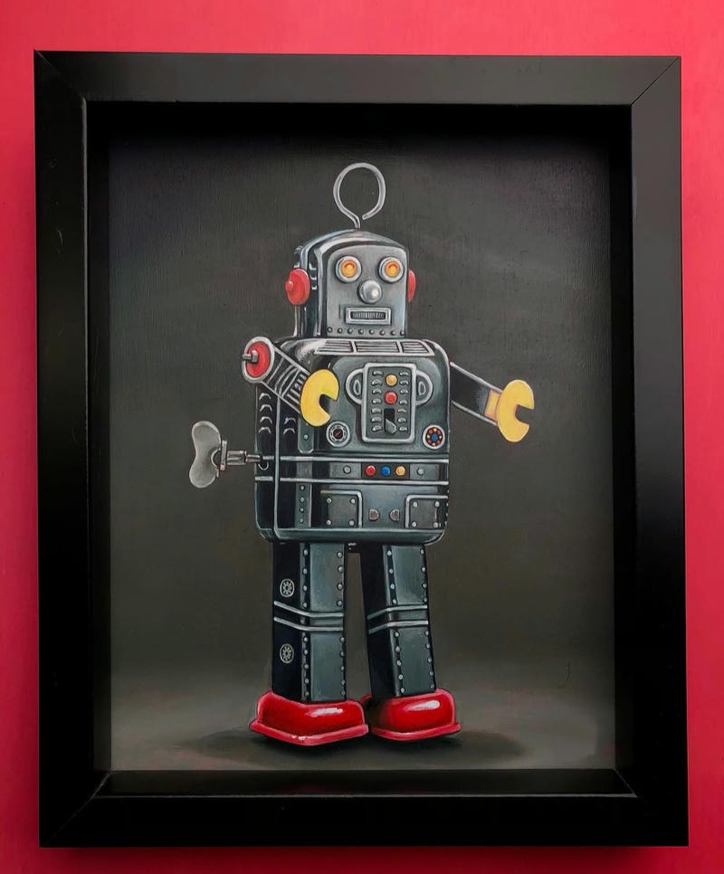 Bức tranh robot phong cách ngộ nghĩnh