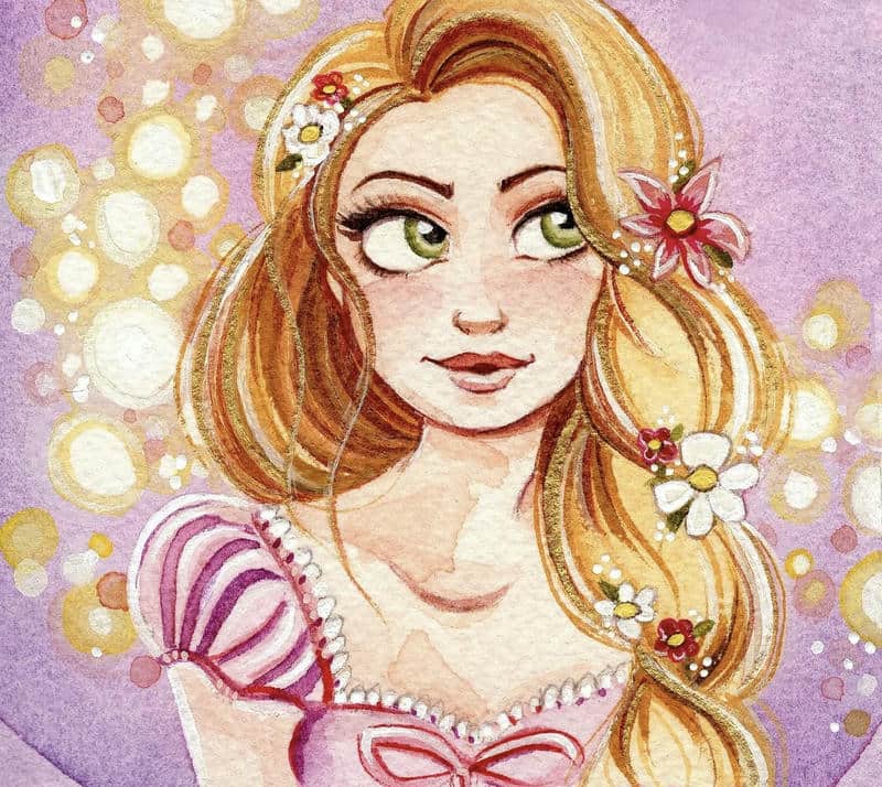 Công chúa hoạt hình nét vẽ mềm mại