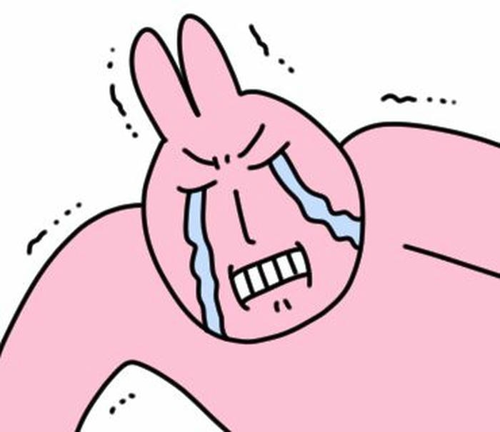 Hình ảnh thỏ hồng gào khóc nức nở đau đớn