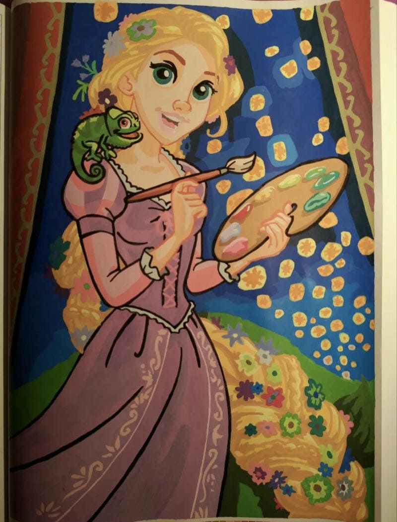 Hình công chúa tóc dài tranh vẽ đẹp