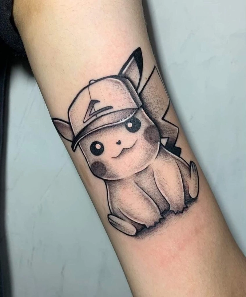 Hình xăm dễ thương pikachu