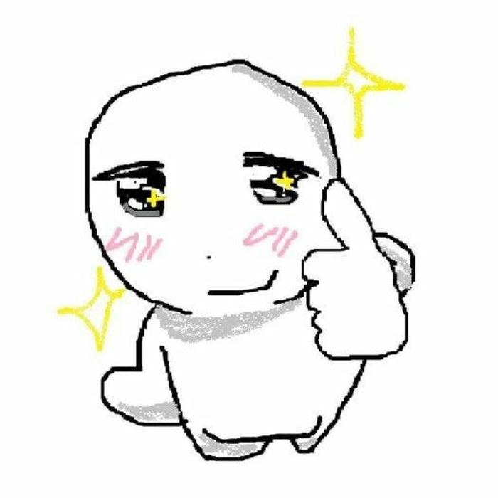 Like meme nhân vật hoạt hình trắng giơ ngón cái lấp lánh