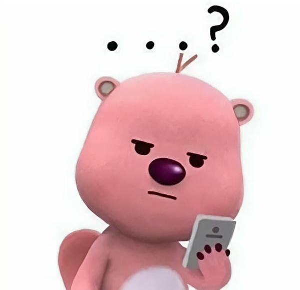 Meme Loopy hồng xem điện thoại mặt đầy thắc mắc
