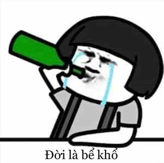 Meme buồn uống rượu giải sầu đời là bể khổ