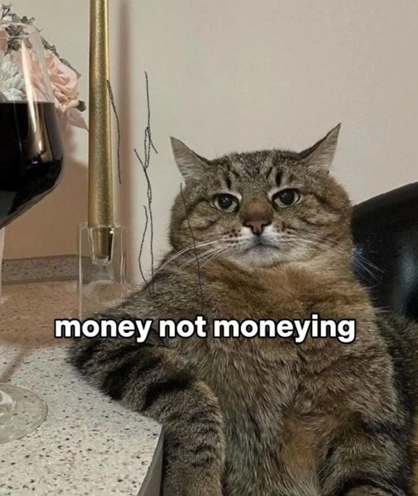 Meme hết tiền được chia sẻ rộng rãi
