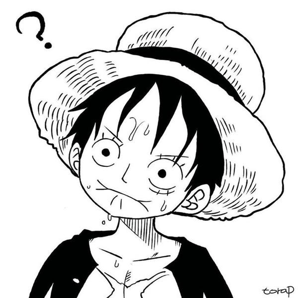 Meme không hiểu Luffy đen trắng mặt ngáo ngơ ngác