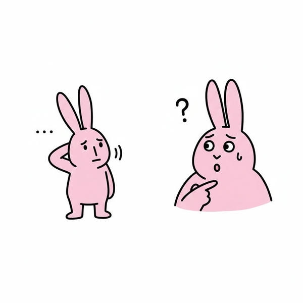 Meme không hiểu hai chú thỏ hồng nhìn nhau lạ