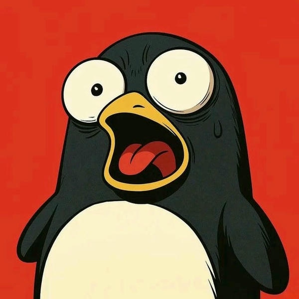 Meme sợ hãi chim cánh cụt mắt lồi mồm há hốc