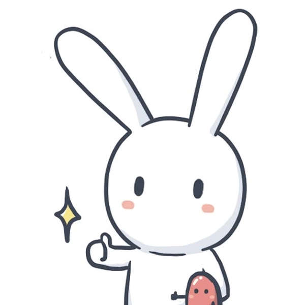 Thỏ bảy màu cute giơ ngón tay like tán thành