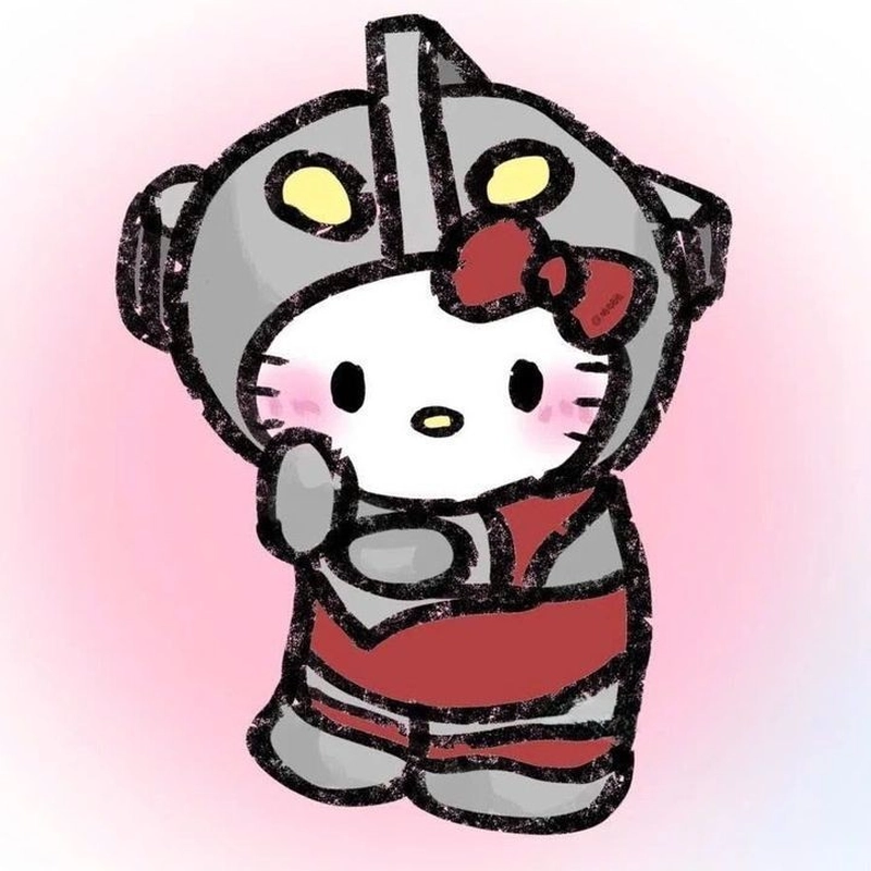 Tranh Hello Kitty cute vẽ phong cách dễ thương