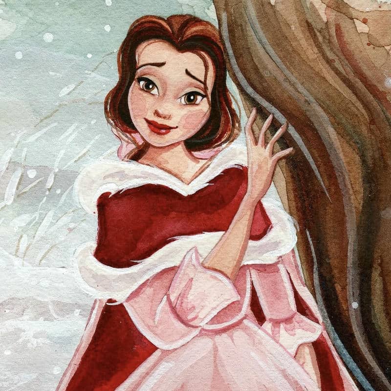 Tranh vẽ công chúa dễ thương ngọt ngào