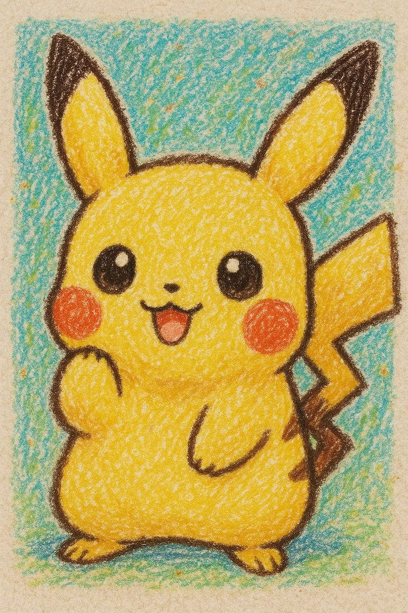 Tranh vẽ pikachu cute