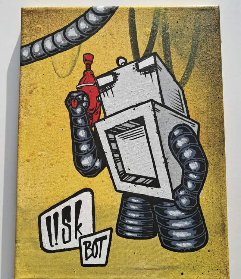 Tranh vẽ robot hoạt hình đáng yêu