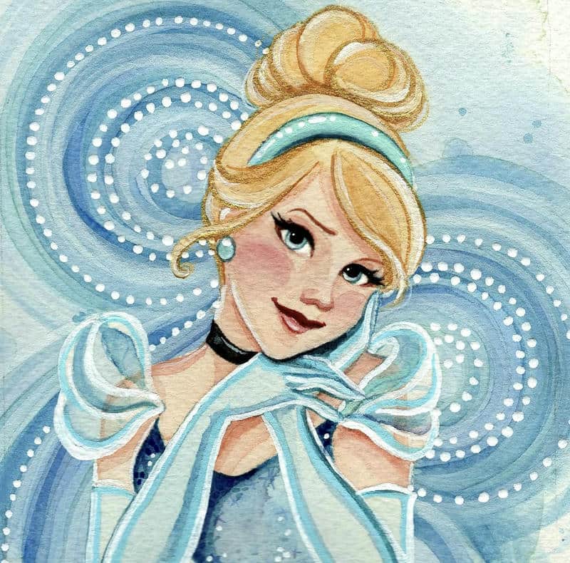 Vẽ tranh công chúa nhỏ với nụ cười trong sáng