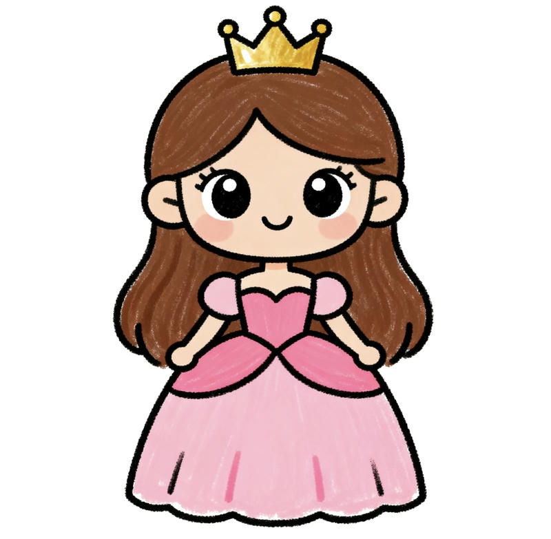 Vẽ tranh công chúa xinh xắn với vương miện