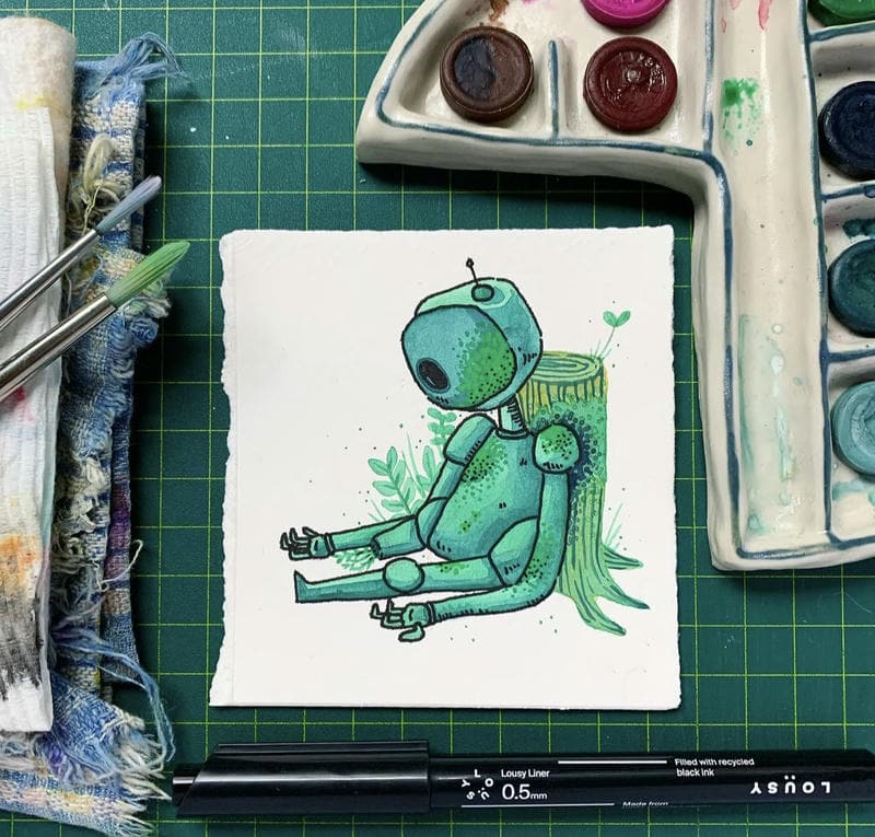 Vẽ tranh robot đơn giản cho thiếu nhi