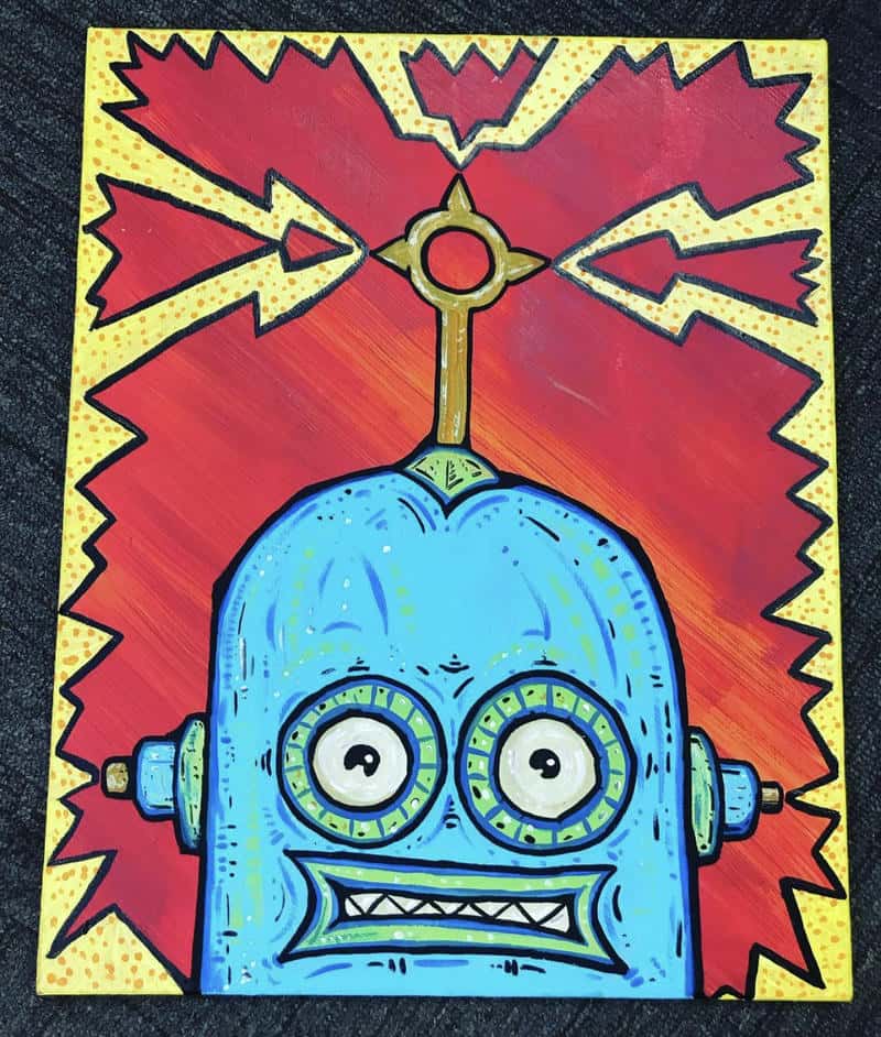 Vẽ tranh robot tròn trịa mắt to