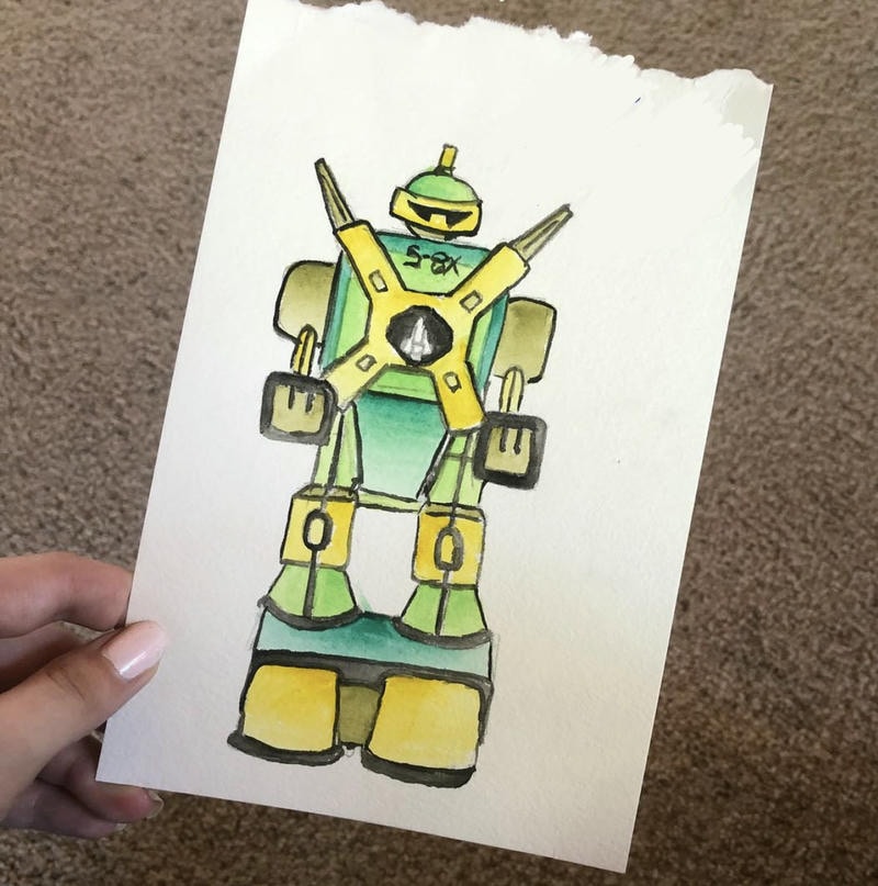 Vẽ tranh robot vui nhộn cute