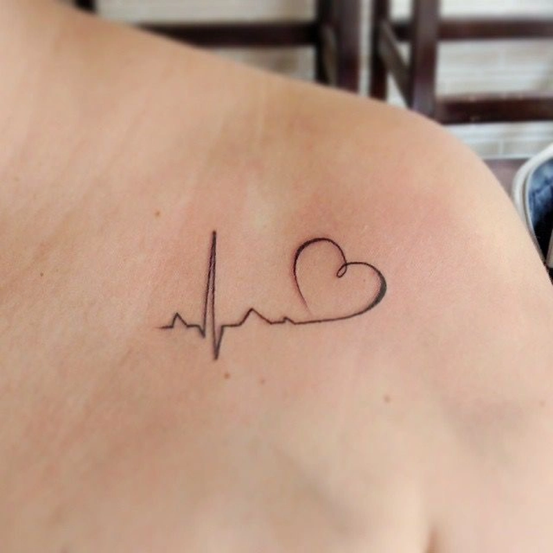 cách vẽ hình xăm nhịp tim