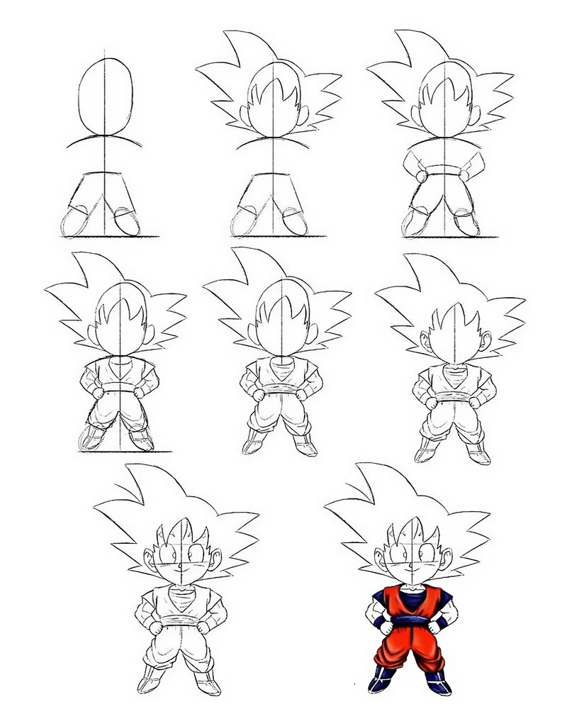 cách vẽ songoku dễ nhất