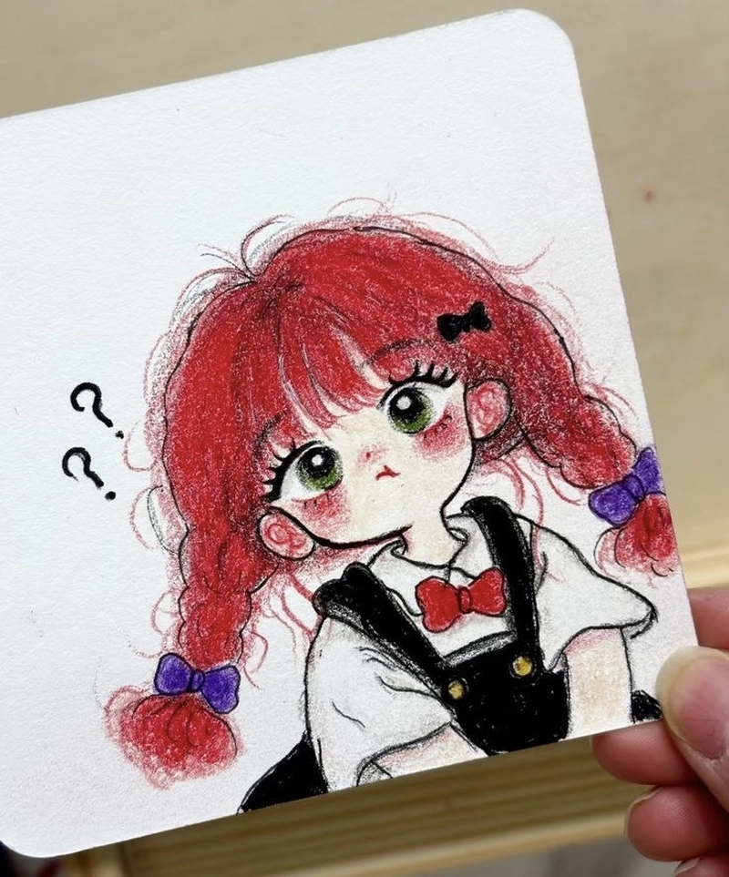 hình vẽ cô gái cực cute đơn giản