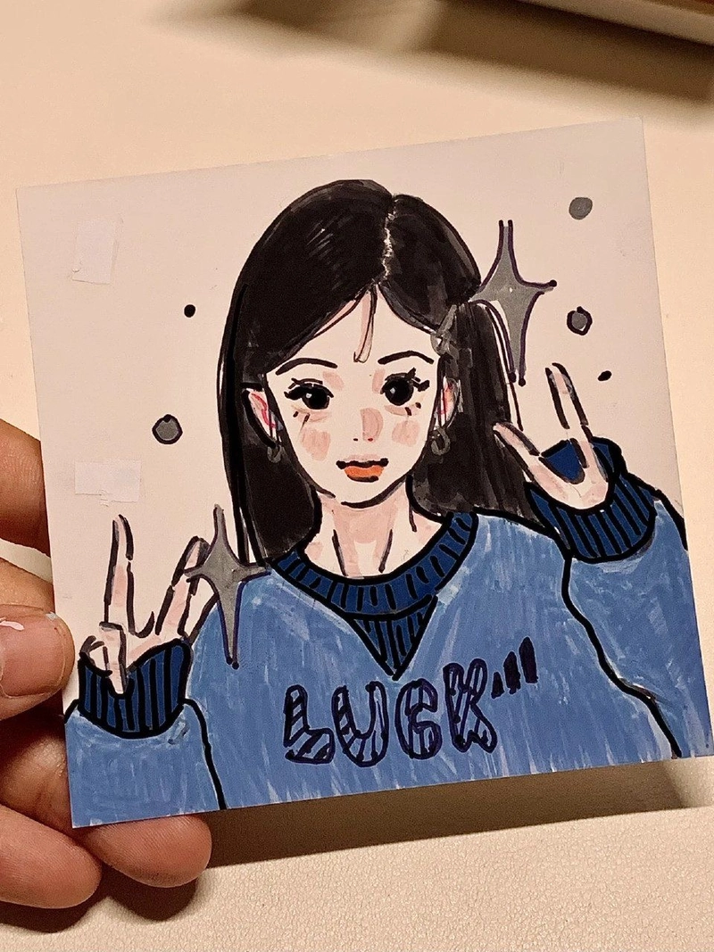 hình vẽ cô gái cute đơn giản