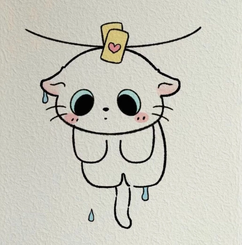 hình vẽ cute đơn giản con mèo