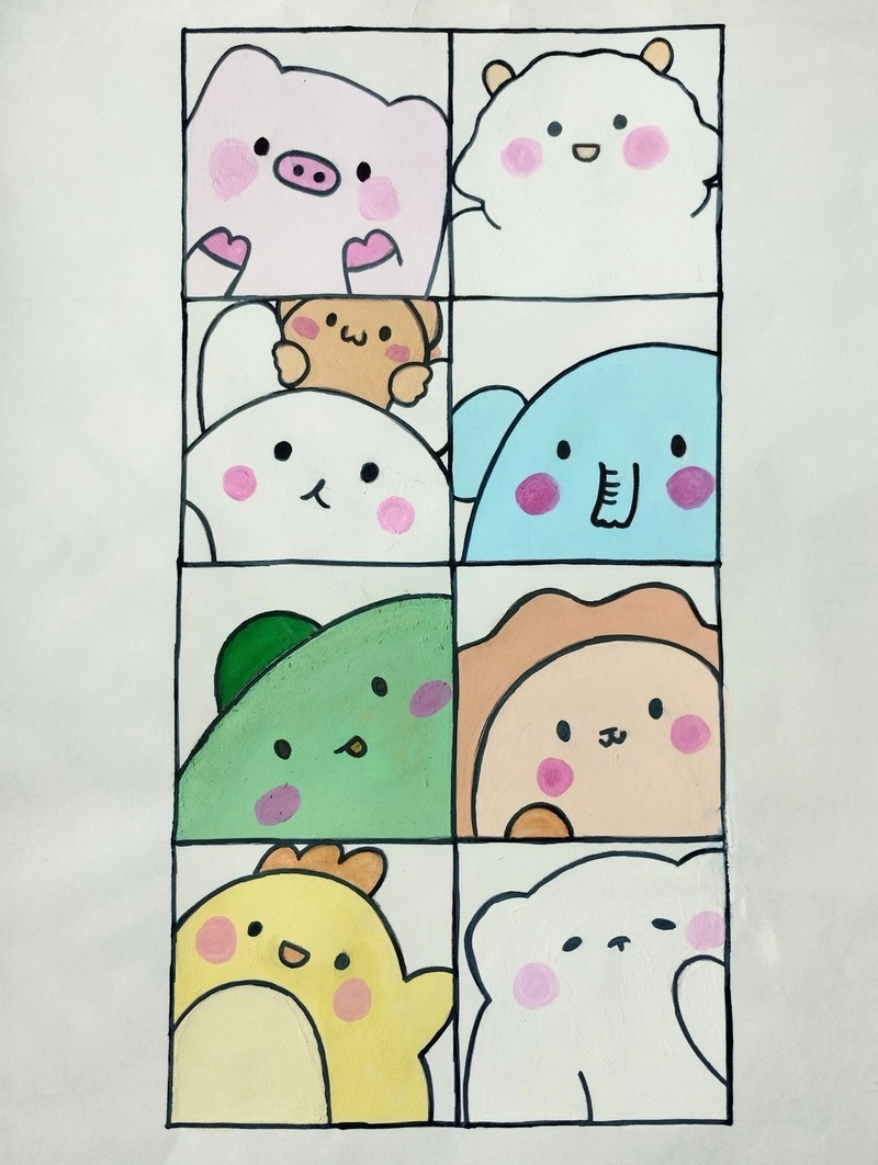 hình vẽ cute đơn giản con vật