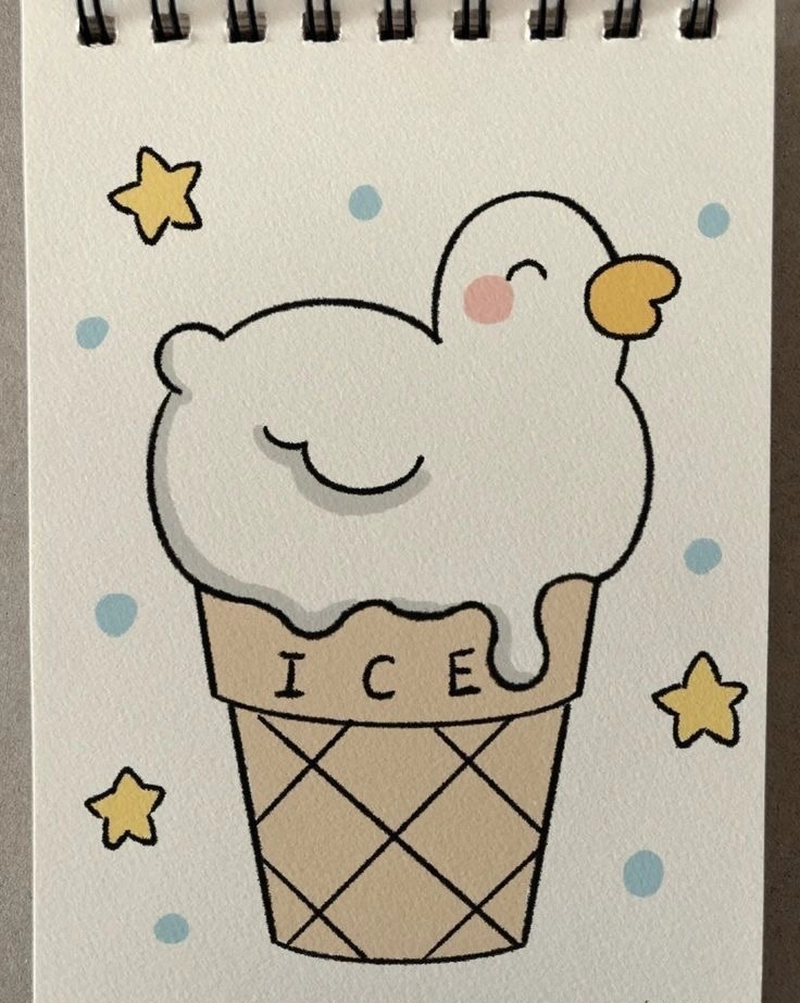 hình vẽ cute đơn giản con vịt