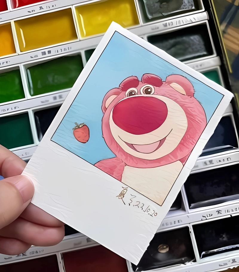 hình vẽ gấu dâu cute đơn giản