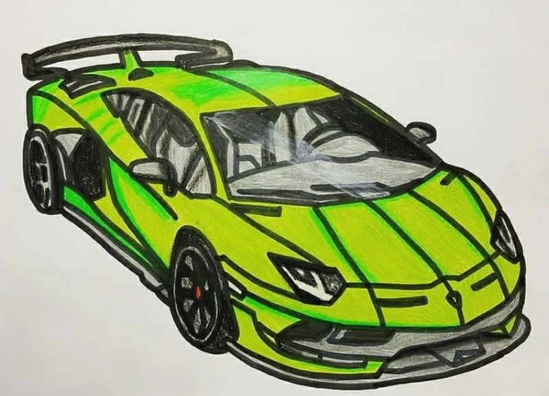 hình vẽ lamborghini cho bé