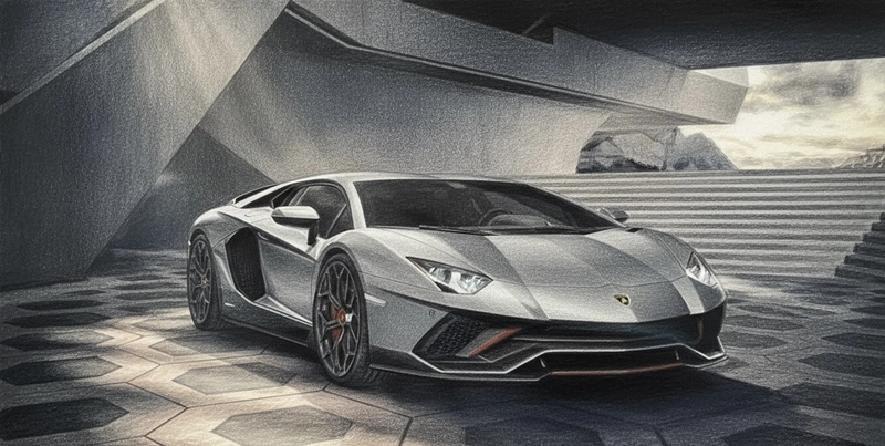 hình vẽ ô tô lamborghini màu xám