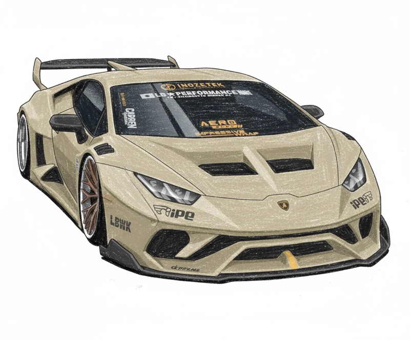 hình vẽ ô tô lamborghini mơ ước