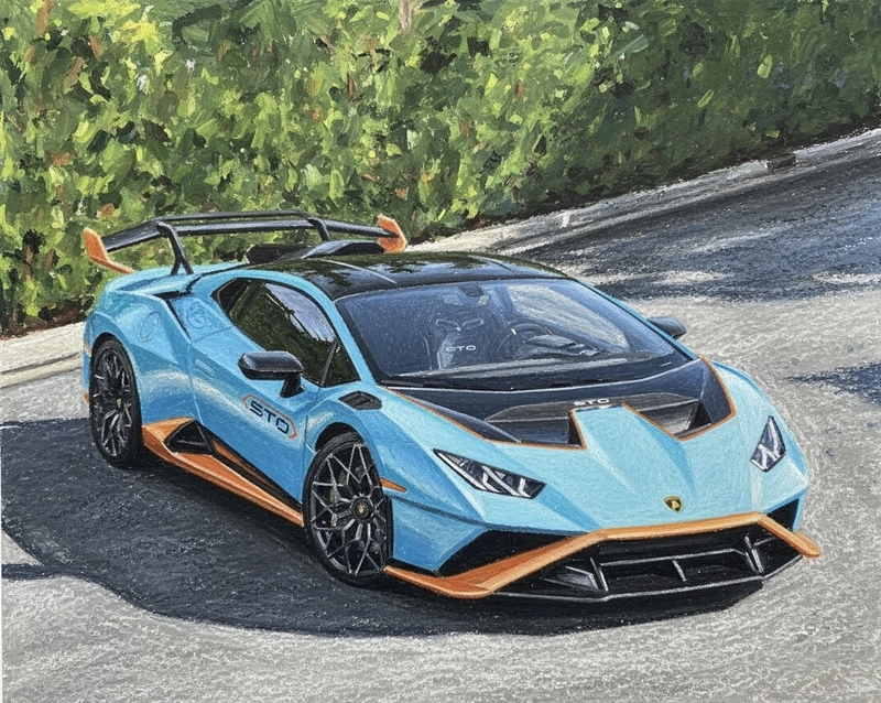 hình vẽ ô tô lamborghini xanh biển