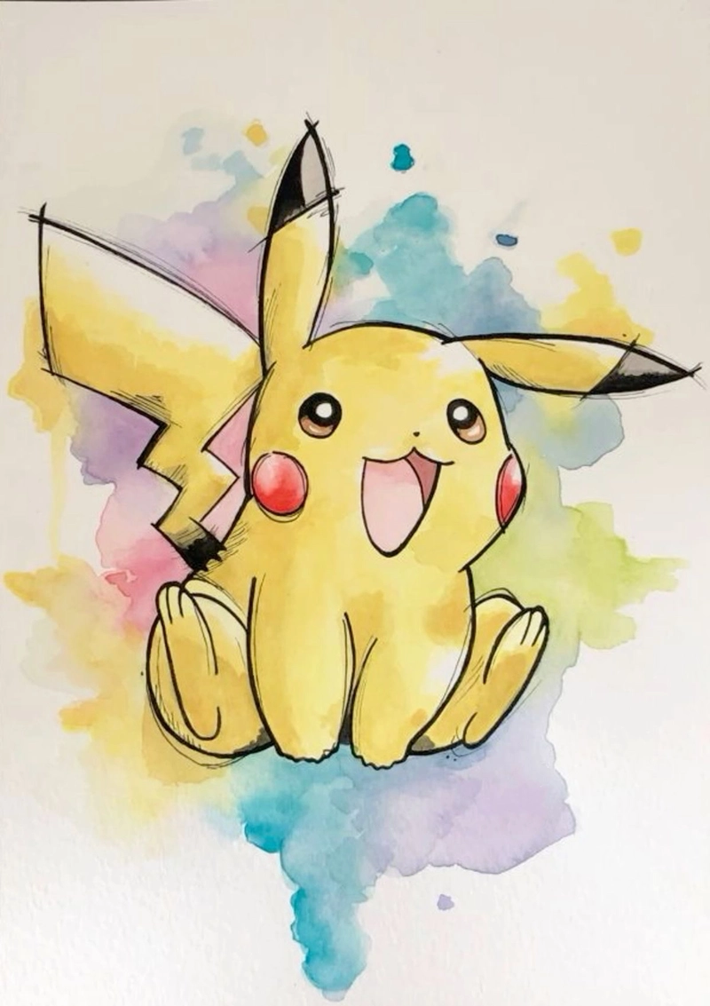 hình vẽ pikachu cute