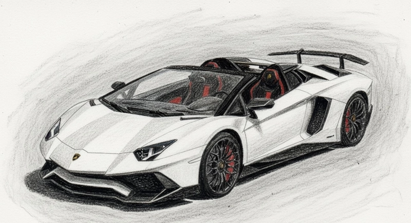hình vẽ siêu xe lamborghini mơ ước