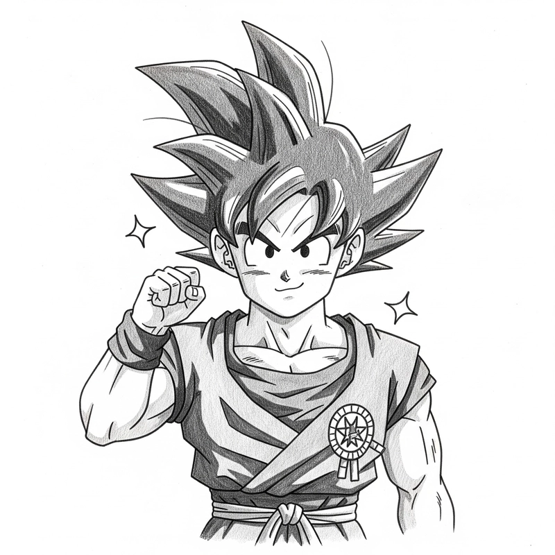 hình vẽ songoku bằng bút chì