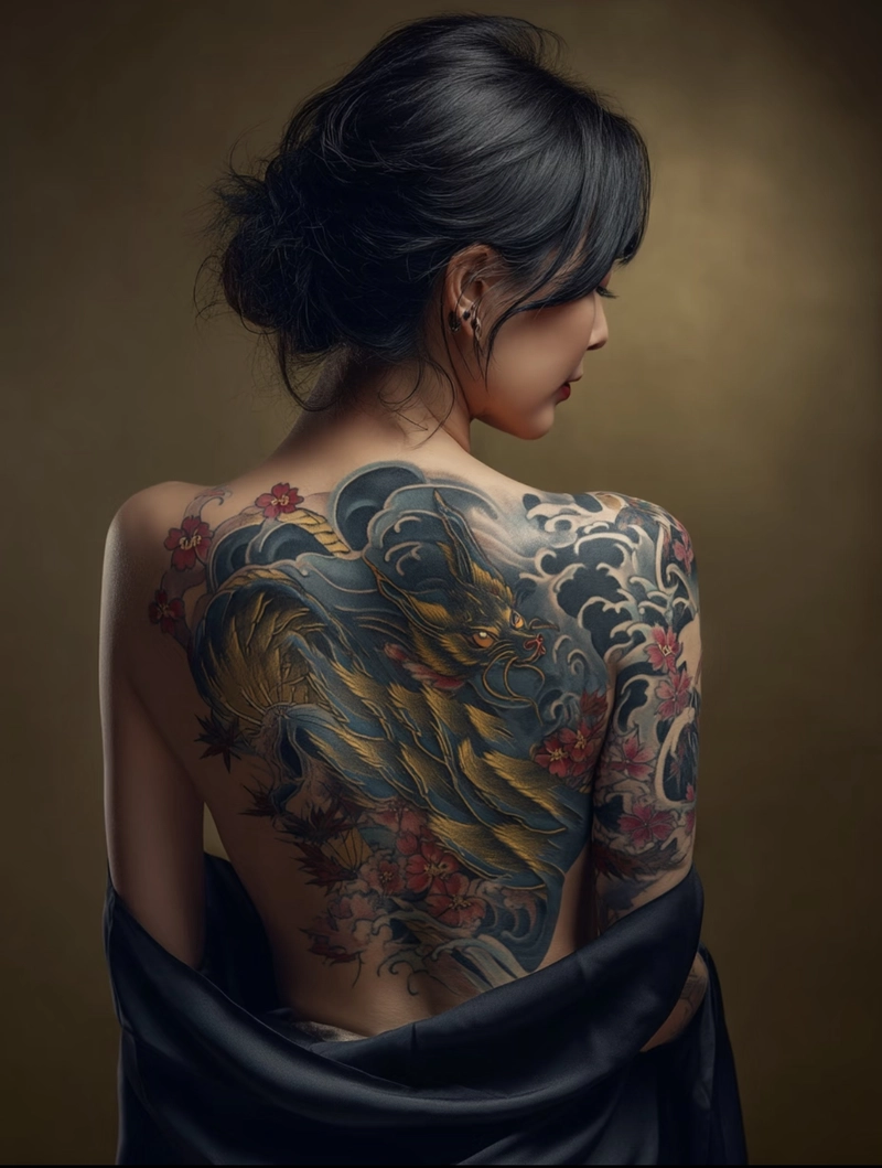 hình xăm cáo chín đuôi kín lưng