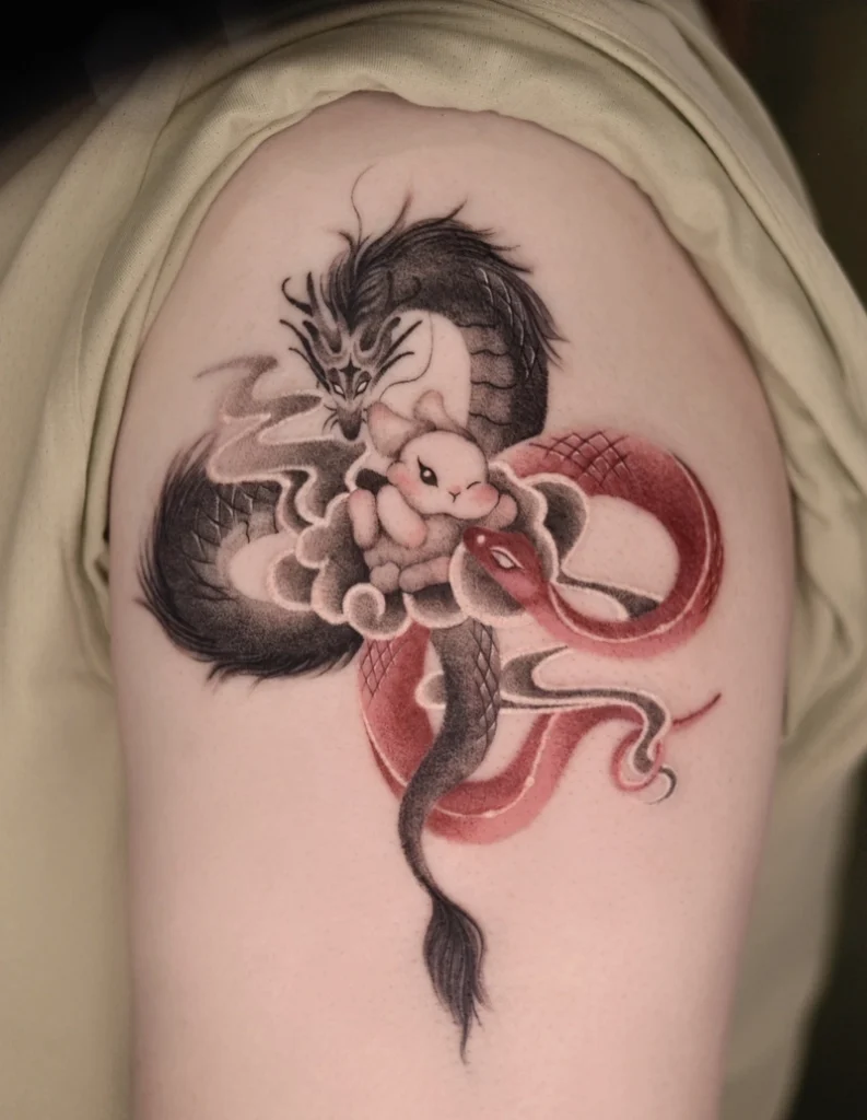 hình xăm cặp rắn đẹp