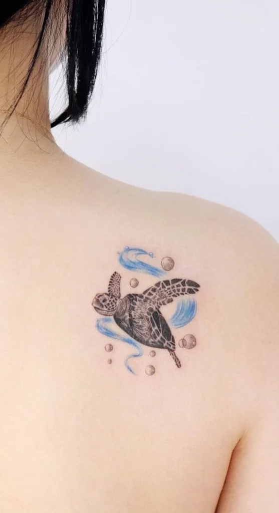 hình xăm con rùa trên lưng